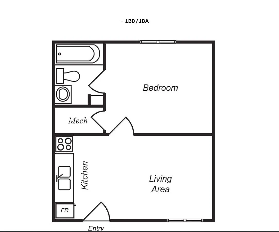 Floor plan 1 BED 1 BATH