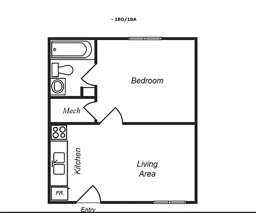 Floor plan 1 BED 1 BATH