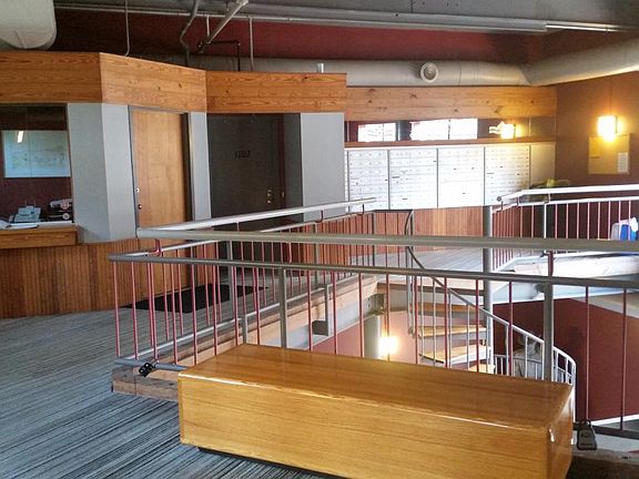 Lobby with mail boxes