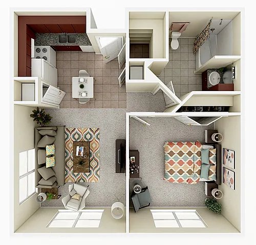 Floor plan BB 1 X 1