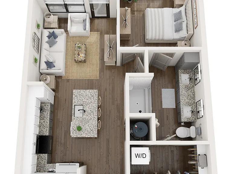 The Starling is a 731 SF one-bedroom apartment with balcony / patio that blends comfort, refinement, and a sense of arrival. The Starling is a 731 SF one-bedroom apartment with balcony / patio that blends comfort, refinement, and a sense of arrival.