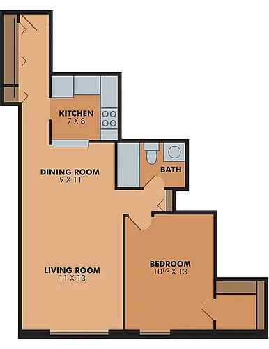 Floor plan 1 bedroom