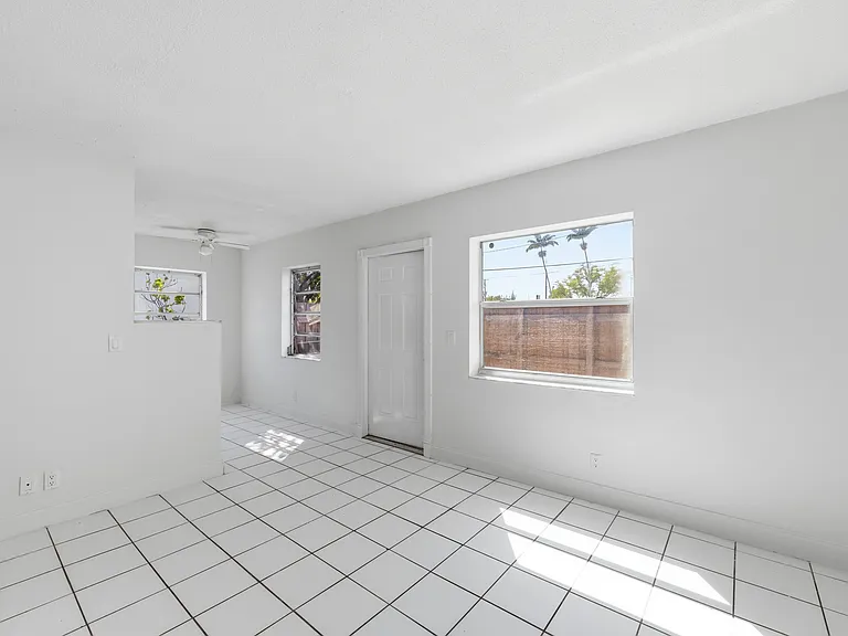 Entrance into unit, living room