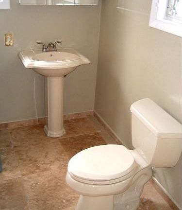New marble floors in bathroom