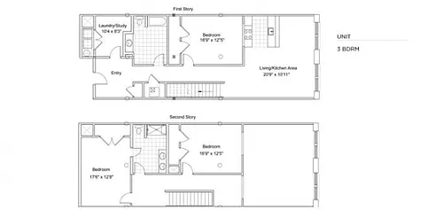Floor plan 3-bedroom unit