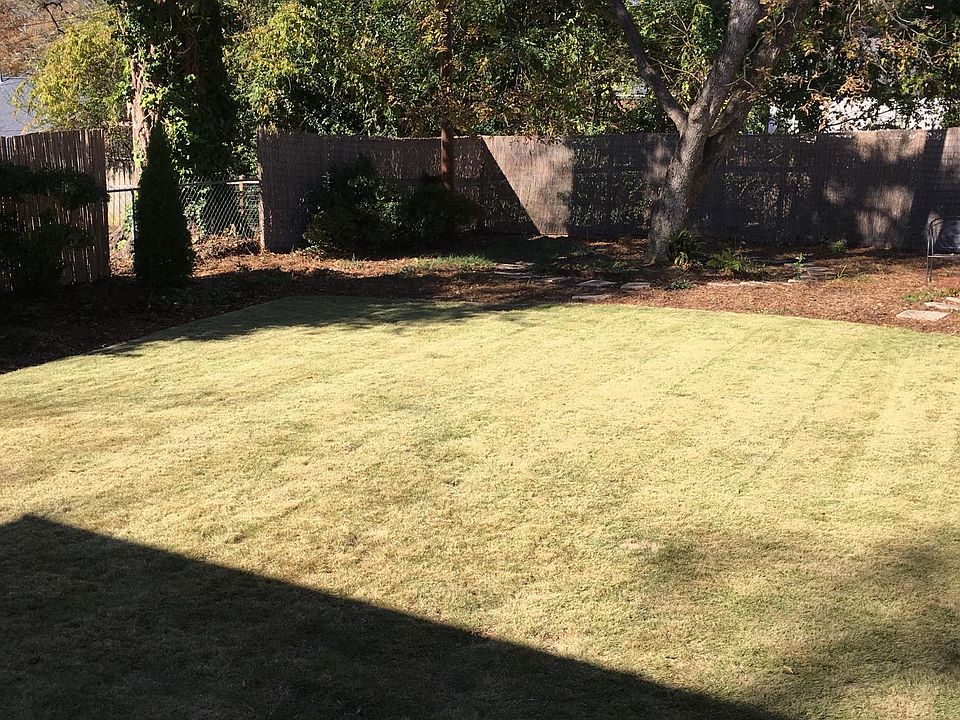 Fenced in backyard