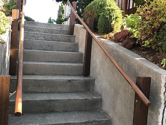 Stairs up to front door.