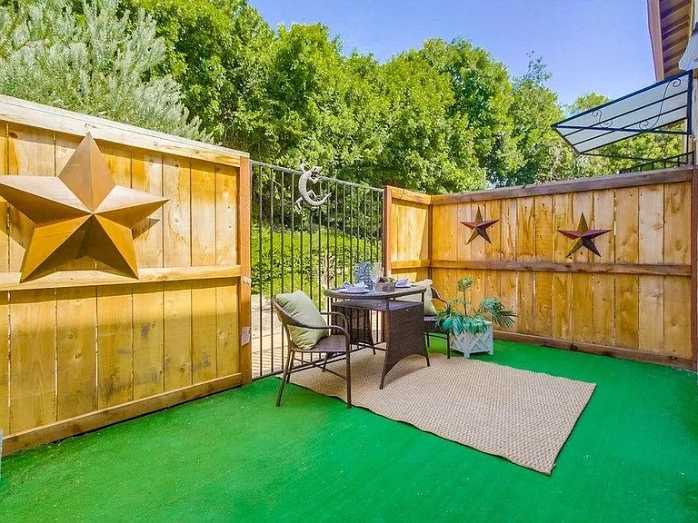 Private patio (furniture & decor not included)