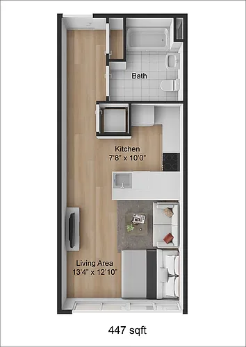 Floor plan Studio - South