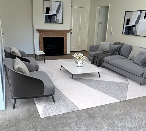 Virtually furnished Living Room