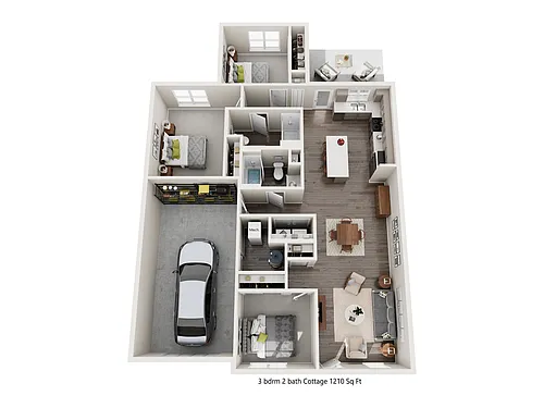 Floor plan 3 bdrm 2 bath Cottage