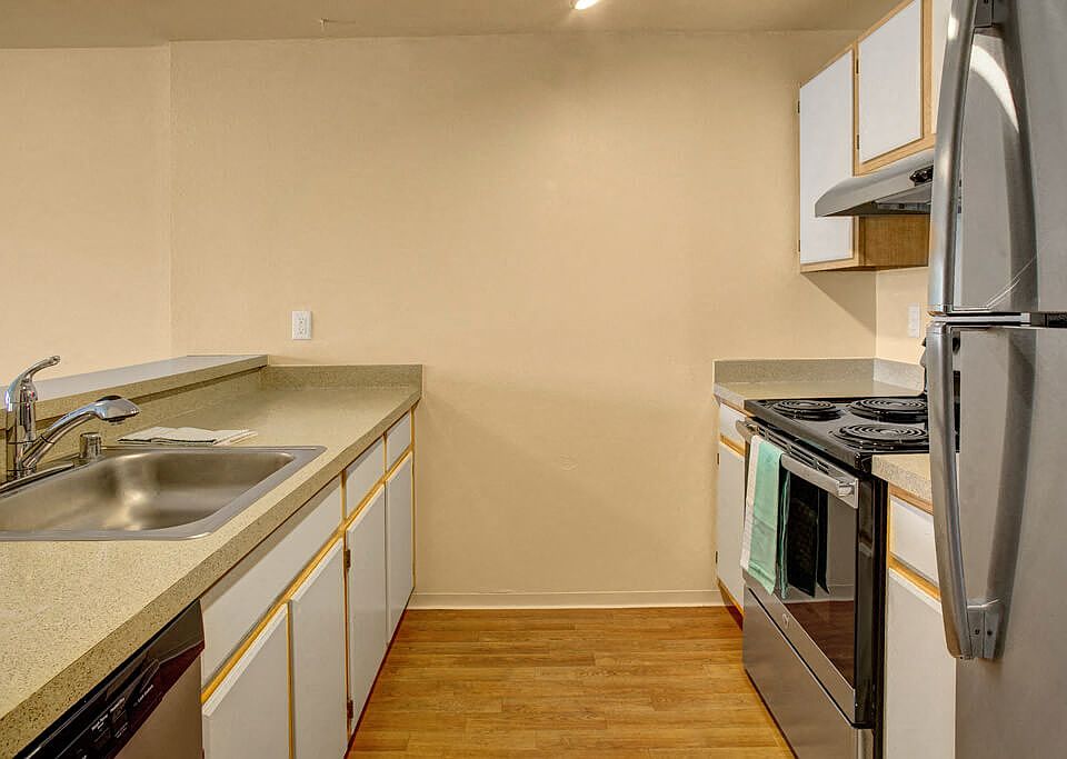 Stainless steel appliances with lots of cabinet storage and dishwasher