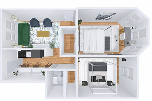 Floor plan 2bd/1b 09W