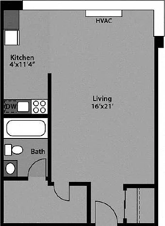 Floor plan Studio - S1H