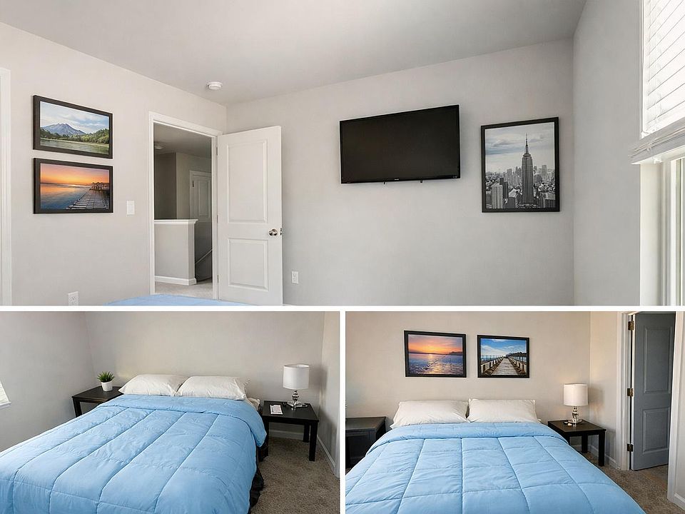 Brand new mattress, comforter set and bedframe, light
