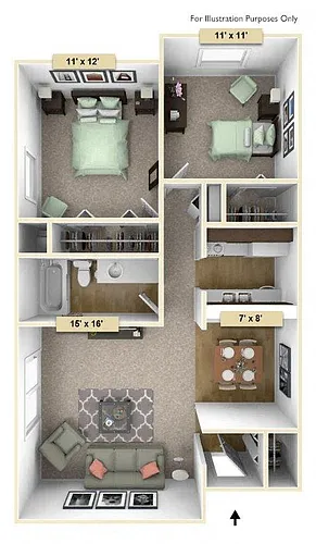 Floor plan Two Bedroom Redwood