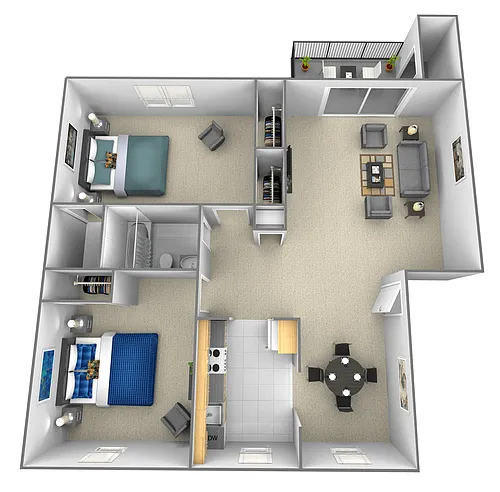 Floor plan 2 Bedrooms 1.5 Bath