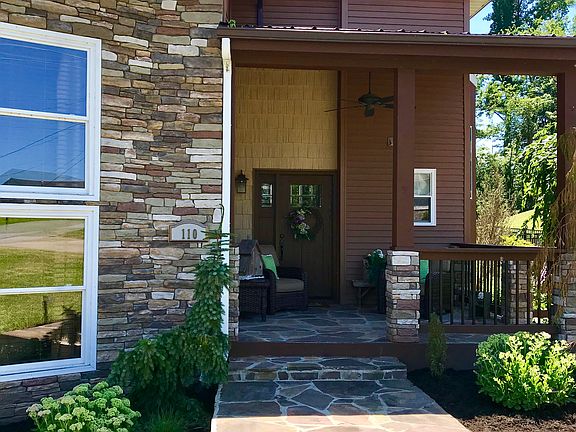 Stone walkway and porch 