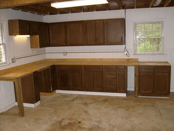Storage and work area in garage