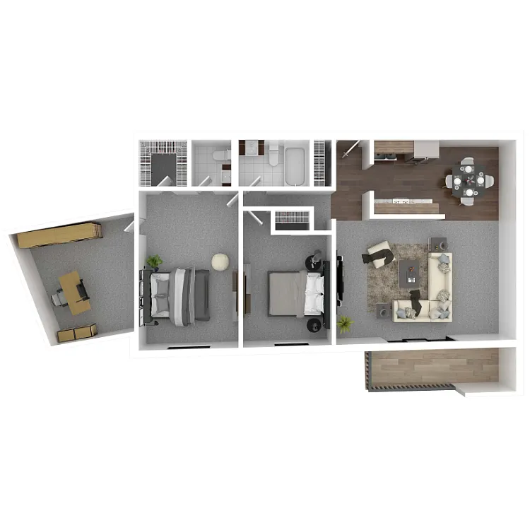 Floor plan 2 Bedroom + Den