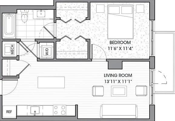 One Bedroom One Bath (686 SF) One Bedroom One Bath (686 SF)