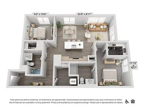 Floor plan B3.2 | 2 Bed | 2 Bath