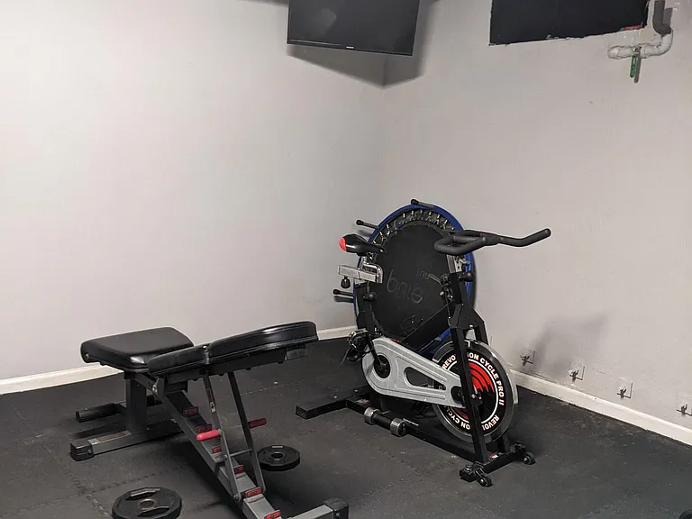 Exercise area at the Molino Del Mar Apartments in Pasadena, California.