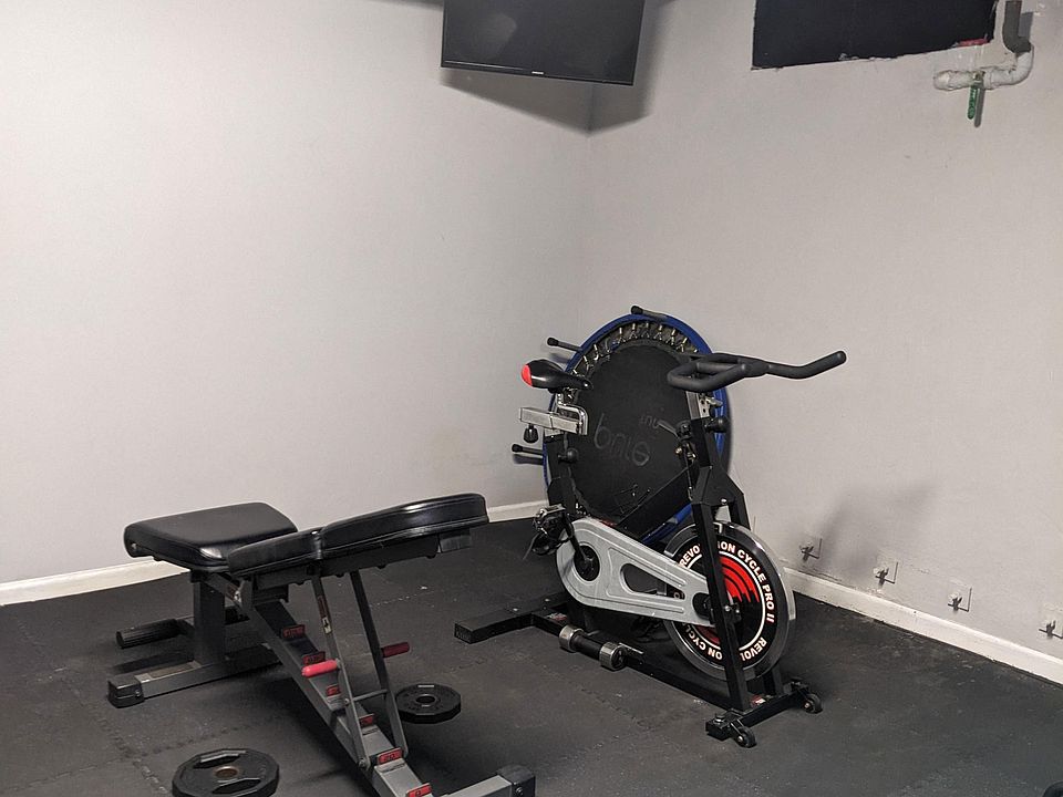 Exercise area at the Molino Del Mar Apartments in Pasadena, California.