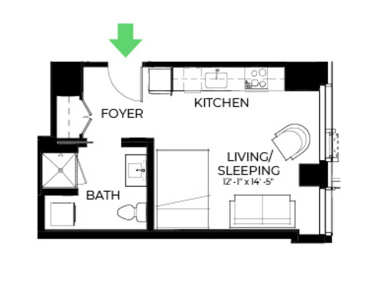 Floor plan S25 | Studio | 1 Bath
