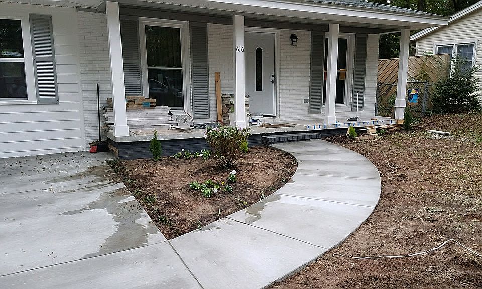 Front with new sidewalks