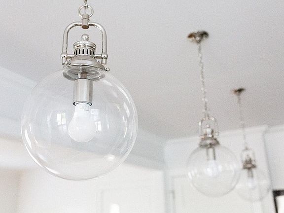 Pendant lights in kitchen