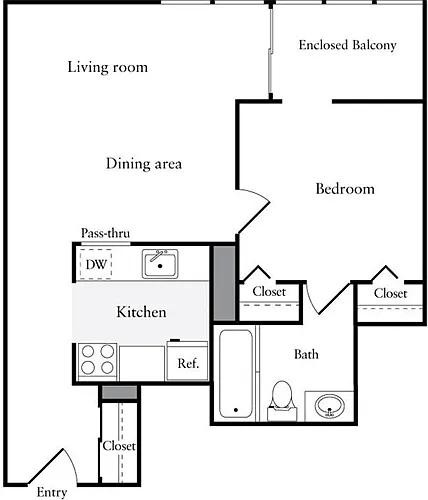 Floor plan 1 Bedroom G