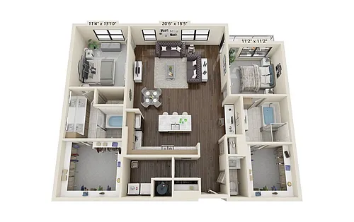 Floor plan 2 bedroom 2.5 bath
