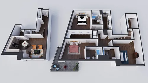 Floor plan 3 Bedroom Townhome TH3