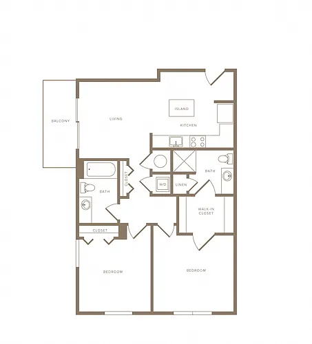 Floor plan 2 Bed/2 Bath-B12