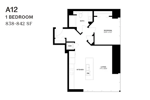Floor plan One Bedroom A12