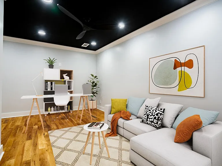 Office. This image shows a virtually furnished space. This space comes unfurnished.