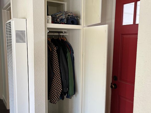concealed closet space at front door