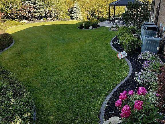 Rock stairs to side yard 