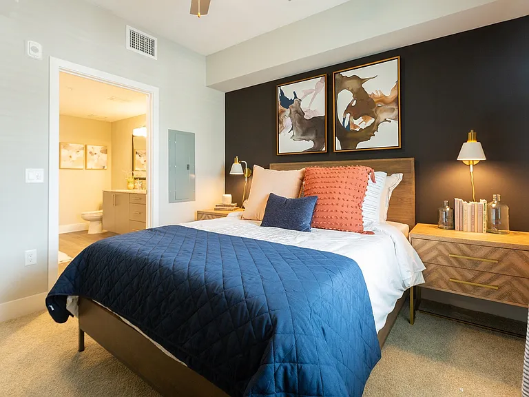 Spacious bedrooms accommodate any bed size.