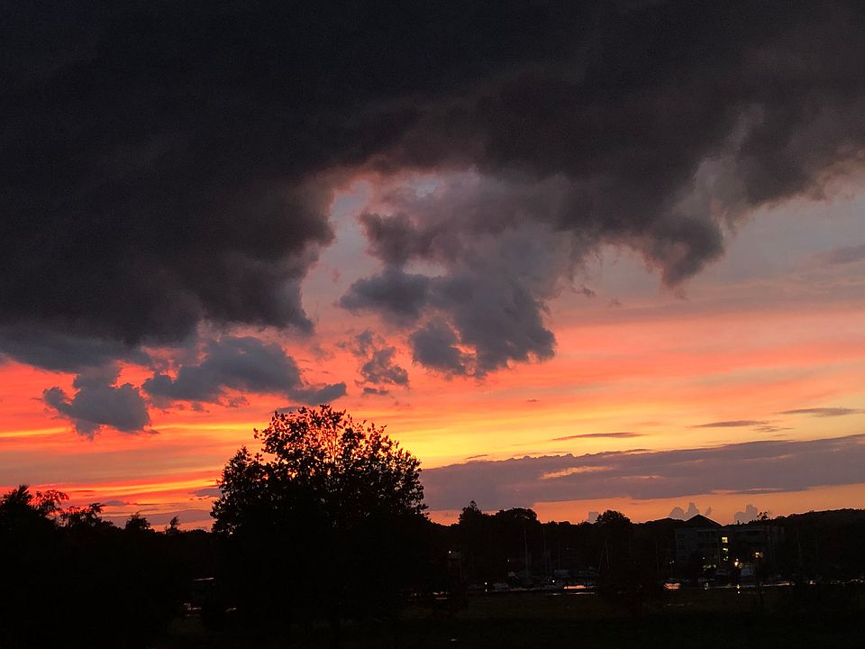 Sunset view from deck. 
