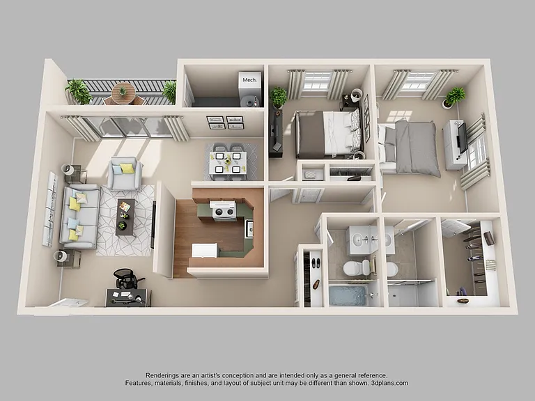 NORRINGTON B - 2 BED, 2 BATH - 994 SF