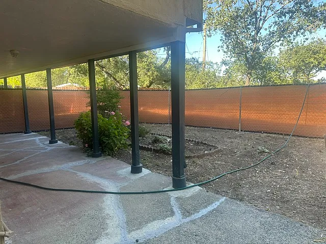enclosed, private back patio