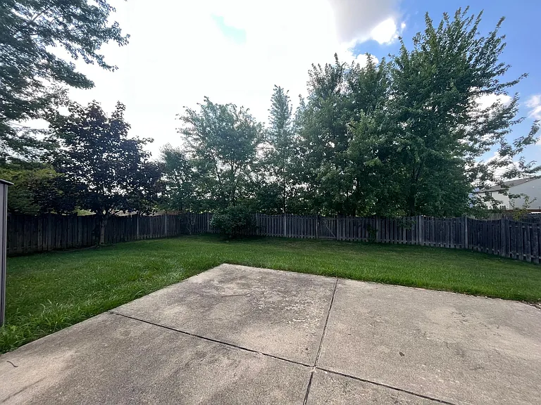 Fenced backyard
