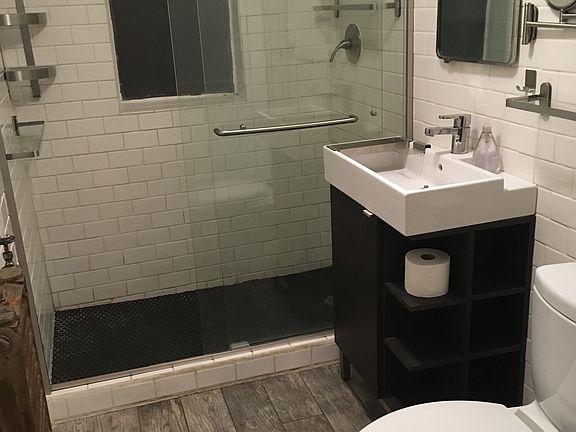 Bathroom, shower no bathtub