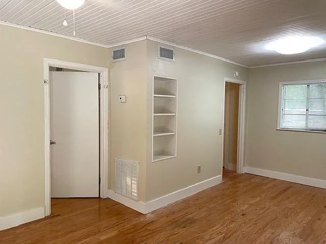 From the exterior door into the living area