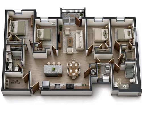 Floor plan Four Bedrooms