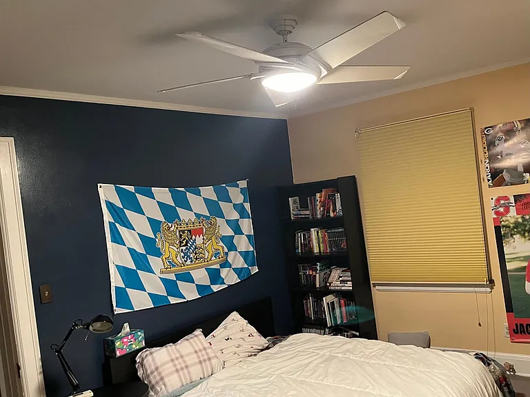 Large 2nd floor bedroom. Windows face west and north.