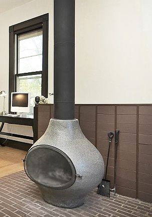 Wood burning fireplace