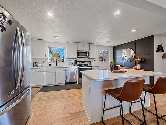 Modern kitchen with counter stools